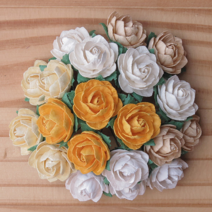 50 MIXED EARTH TONE MULBERRY PAPER CLASSIC ROSES