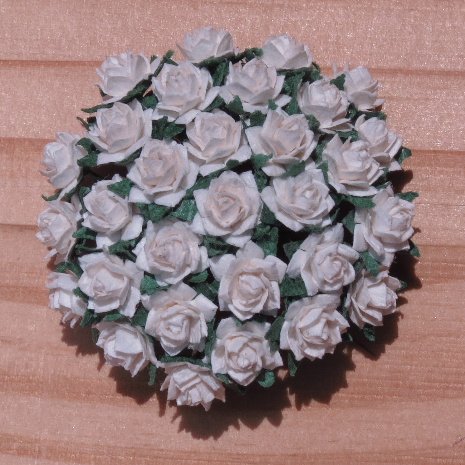 100 IVORY MINIATURE MULBERRY PAPER STAR ROSES 12mm