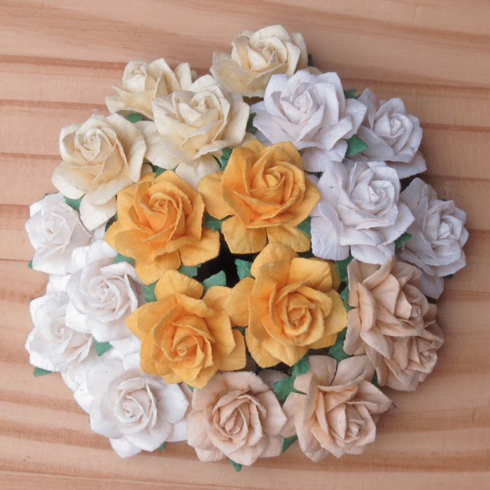 50 MIXED EARTH TONE MULBERRY PAPER STAR ROSES